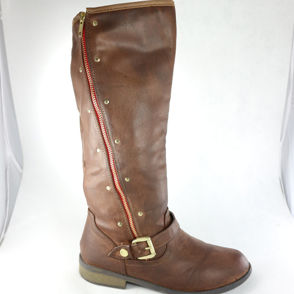 FADED GLORY Tan Riding Style Knee High Boots - Picture 2 of 8